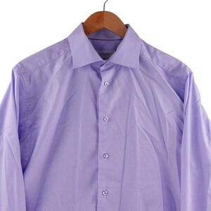 Eton Mens Slim Fit Dress Shirt 16.5-42 Blue Micro Check Long Sleeve Shirt